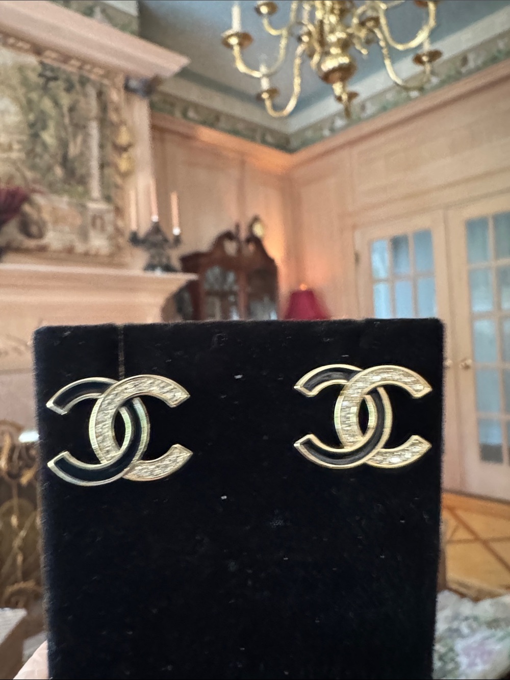 Earrings  Gold Interlocking CC Logo Stud Earrings